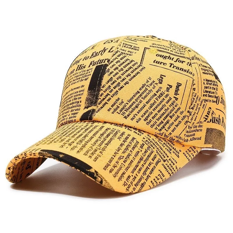 Unisex Newspaper Print Baseball Cap – Spring/Autumn Streetwear Hip-Hop Sun Hat, Outdoor Fishing Cap showcase 6