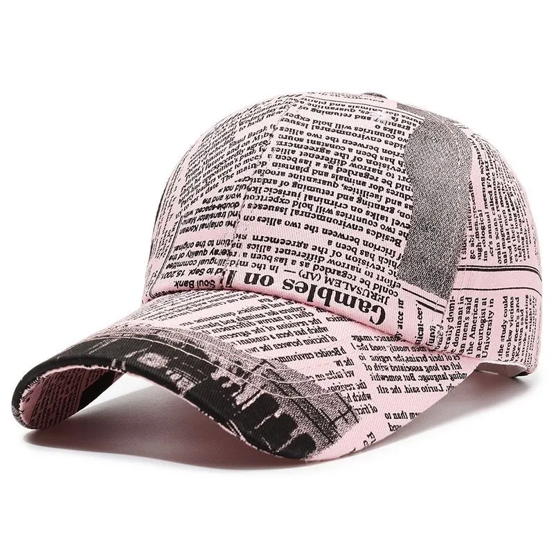 Unisex Newspaper Print Baseball Cap – Spring/Autumn Streetwear Hip-Hop Sun Hat, Outdoor Fishing Cap showcase 7