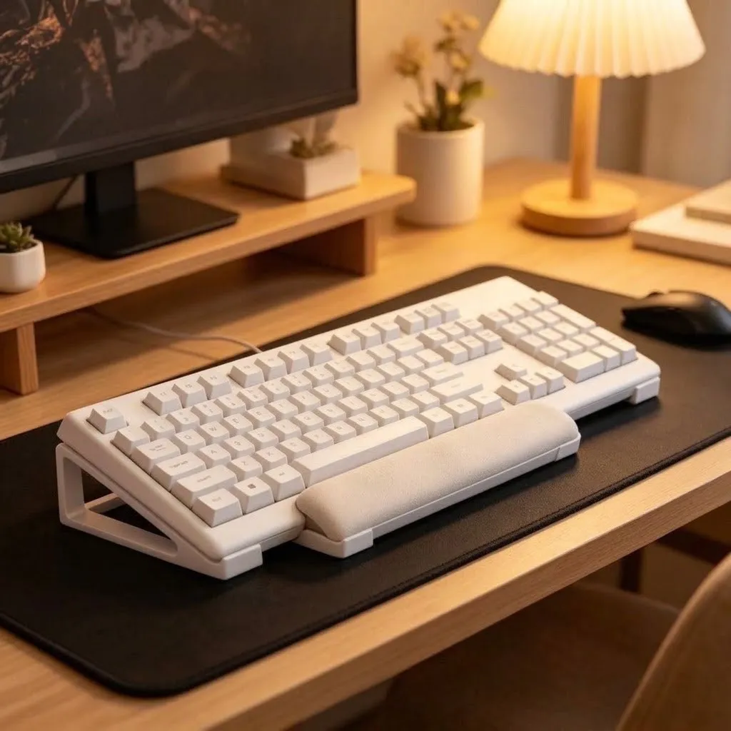 Desktop Computer Sloped Keyboard Stand – Raised Keyboard Platform, Angled Desktop Keyboard Holder for Comfortable Typing showcase 2