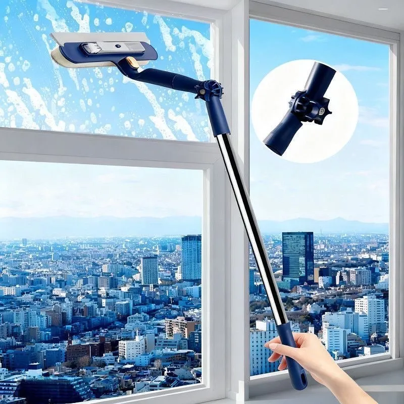 Double-Sided Glass Window Squeegee – High-Rise Window Cleaning Tool, Household Exterior Window Cleaner & Cleaning Set - Image 1