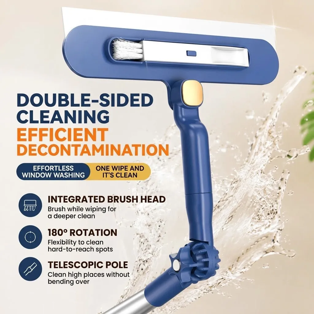 Double-Sided Glass Window Squeegee – High-Rise Window Cleaning Tool, Household Exterior Window Cleaner & Cleaning Set showcase 4