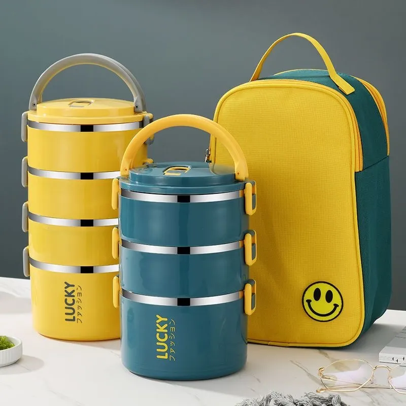 Insulated Lunch Box with Lid – Stainless Steel Thermal Food Container with Lunch Bag for Adults, Office Workers & Students - Image 1
