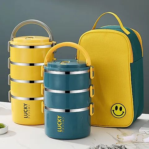 Insulated Lunch Box with Lid – Stainless Steel Thermal Food Container with Lunch Bag for Adults, Office Workers & Students