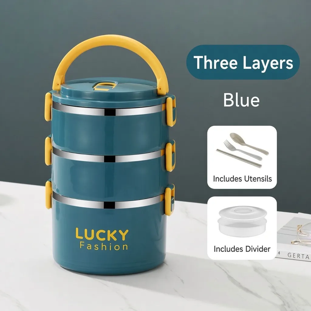 Insulated Lunch Box with Lid – Stainless Steel Thermal Food Container with Lunch Bag for Adults, Office Workers & Students showcase 4