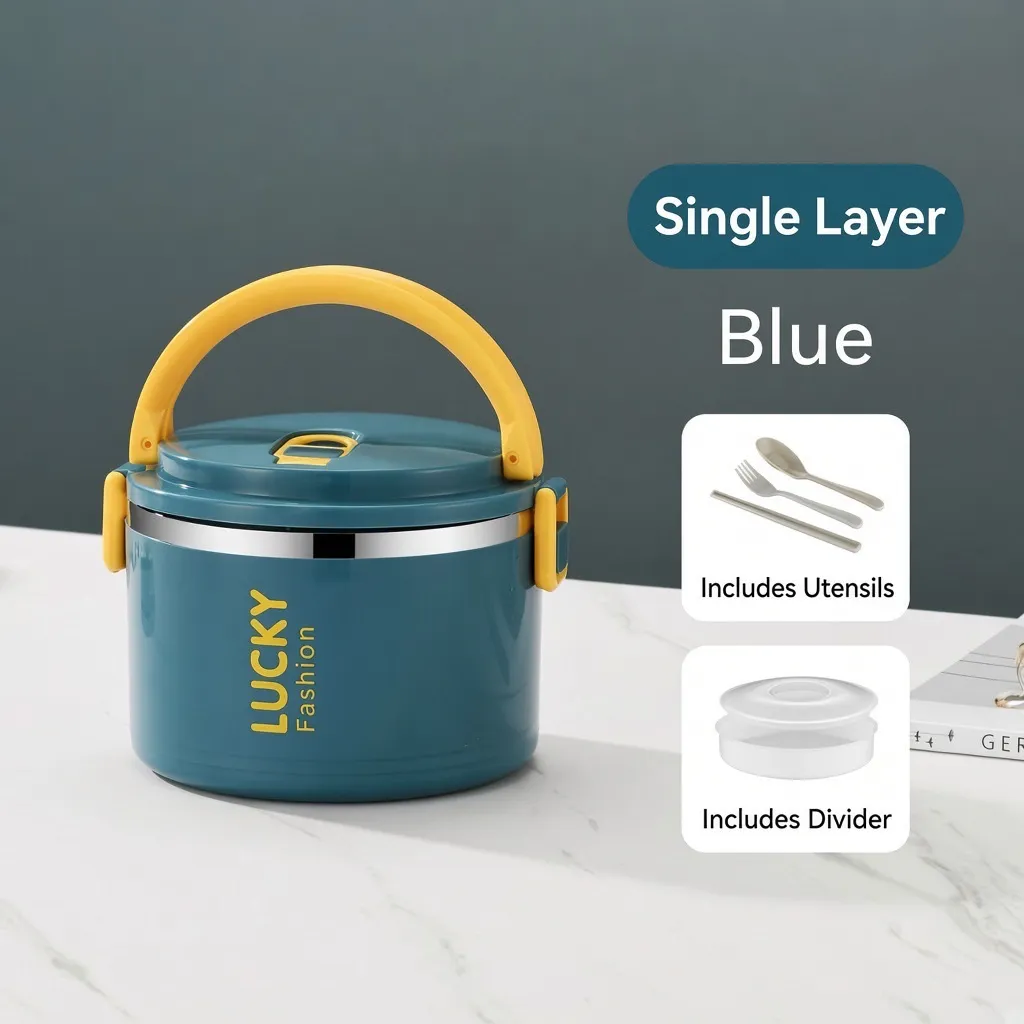 Insulated Lunch Box with Lid – Stainless Steel Thermal Food Container with Lunch Bag for Adults, Office Workers & Students showcase 6