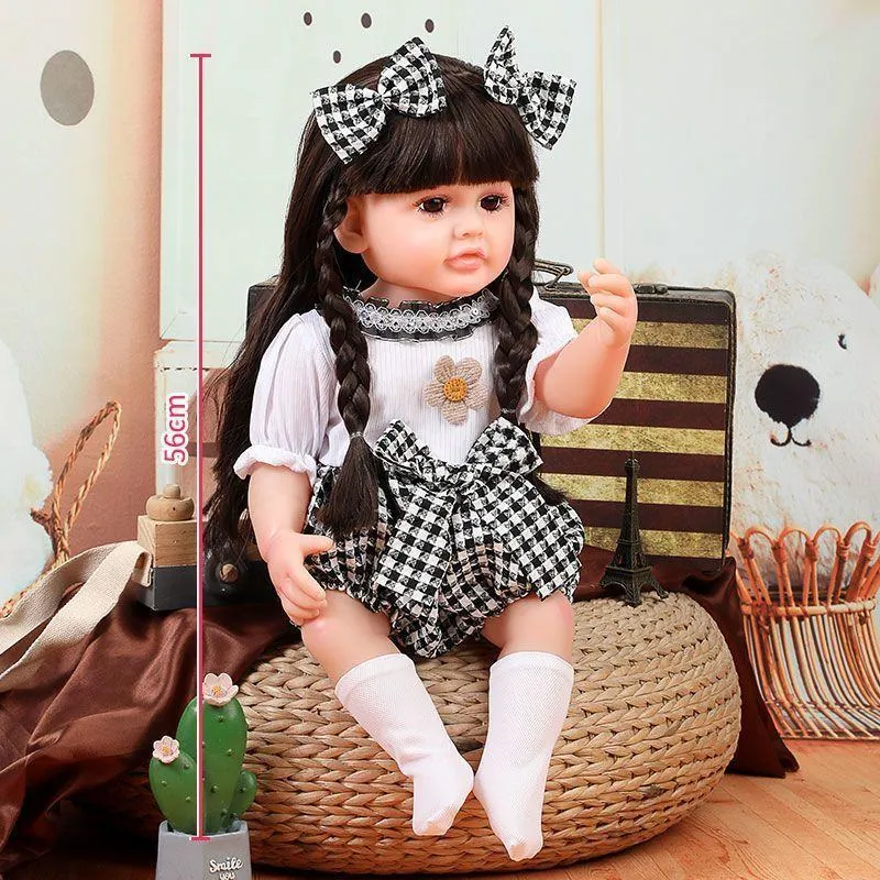 Large 22-Inch Lifelike Baby Doll - Eco-Friendly Washable Vinyl Play Doll with Fashion Clothes - Premium Birthday Gift for Toddlers & Girls (Princess Series) thumbnail 9