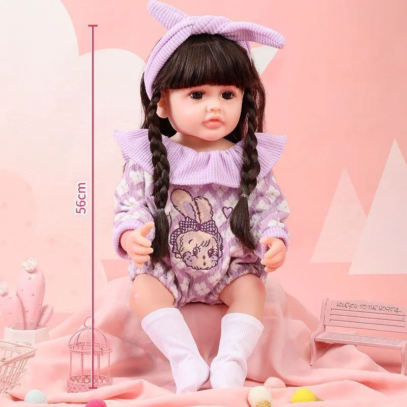 Large 22-Inch Lifelike Baby Doll - Eco-Friendly Washable Vinyl Play Doll with Fashion Clothes - Premium Birthday Gift for Toddlers & Girls (Princess Series) thumbnail 8