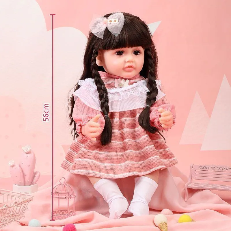 Large 22-Inch Lifelike Baby Doll - Eco-Friendly Washable Vinyl Play Doll with Fashion Clothes - Premium Birthday Gift for Toddlers & Girls (Princess Series) thumbnail 2