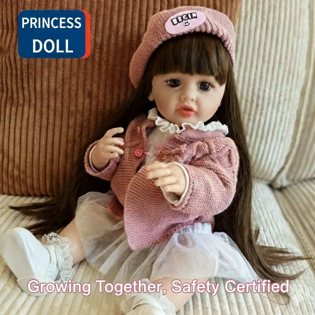 Large 22-Inch Lifelike Baby Doll - Eco-Friendly Washable Vinyl Play Doll with Fashion Clothes - Premium Birthday Gift for Toddlers & Girls (Princess Series) thumbnail 1