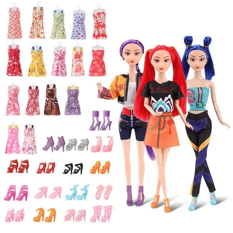 Portable Princess Doll Wardrobe - Multi-Layer Fashion Closet Organizer with Trendy Outfits & Shoes - Pretend Play Dress-Up Kit for 30cm Dolls thumbnail 6