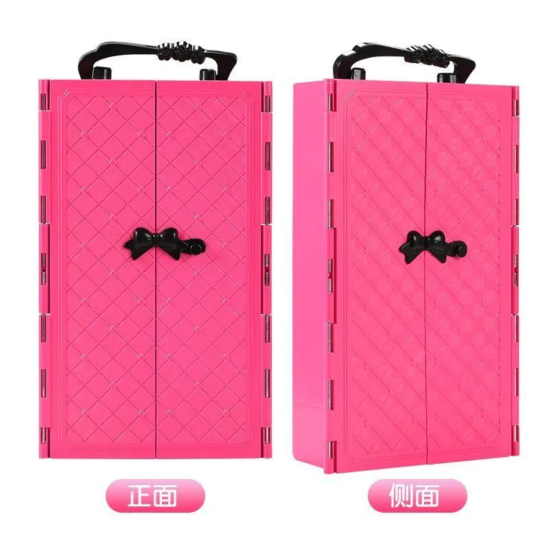 Portable Princess Doll Wardrobe - Multi-Layer Fashion Closet Organizer with Trendy Outfits & Shoes - Pretend Play Dress-Up Kit for 30cm Dolls thumbnail 3