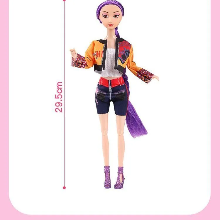 Portable Princess Doll Wardrobe - Multi-Layer Fashion Closet Organizer with Trendy Outfits & Shoes - Pretend Play Dress-Up Kit for 30cm Dolls thumbnail 2