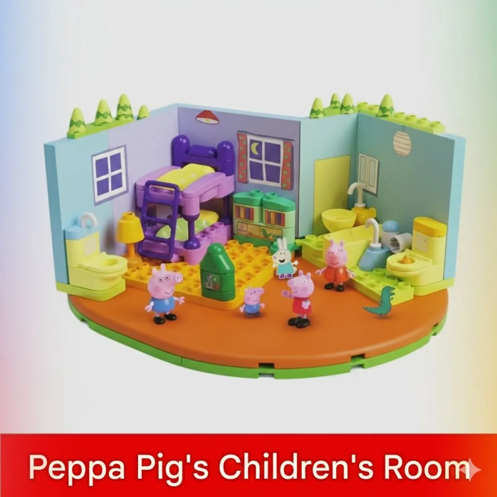Blokees Peppa Pig’s House & Kindergarten Building Blocks Set - Large Particle Construction Toy for Toddlers - Official Peppa Pig Preschool Playset for Boys & Girls thumbnail 1