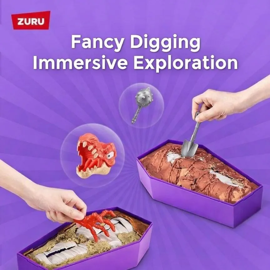 ZURU Smashers Dino Island Giant Epic Egg - Surprise Dinosaur Treasure Hunt with Slime & Sand - Interactive Mystery Unboxing Toy for Boys & Kids Birthday Gift thumbnail 3