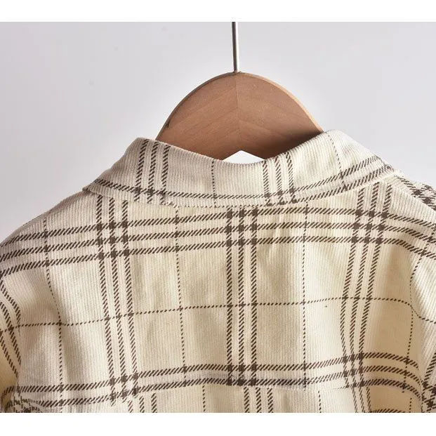 Kids Plaid Flannel Shirt - Boys Long Sleeve Button-Up Top - Versatile Spring Outerwear for Children - Soft Cotton Toddler Clothing - 2 to 8 Years Old thumbnail 8