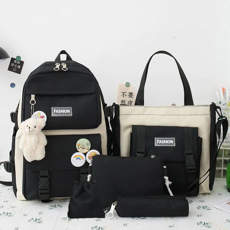 Girls School Backpack Ins Style - Large Student Bookbag for Elementary & Junior High - Lightweight Double-Shoulder Travel Bag - Aesthetic "Little Fresh" Design thumbnail 7