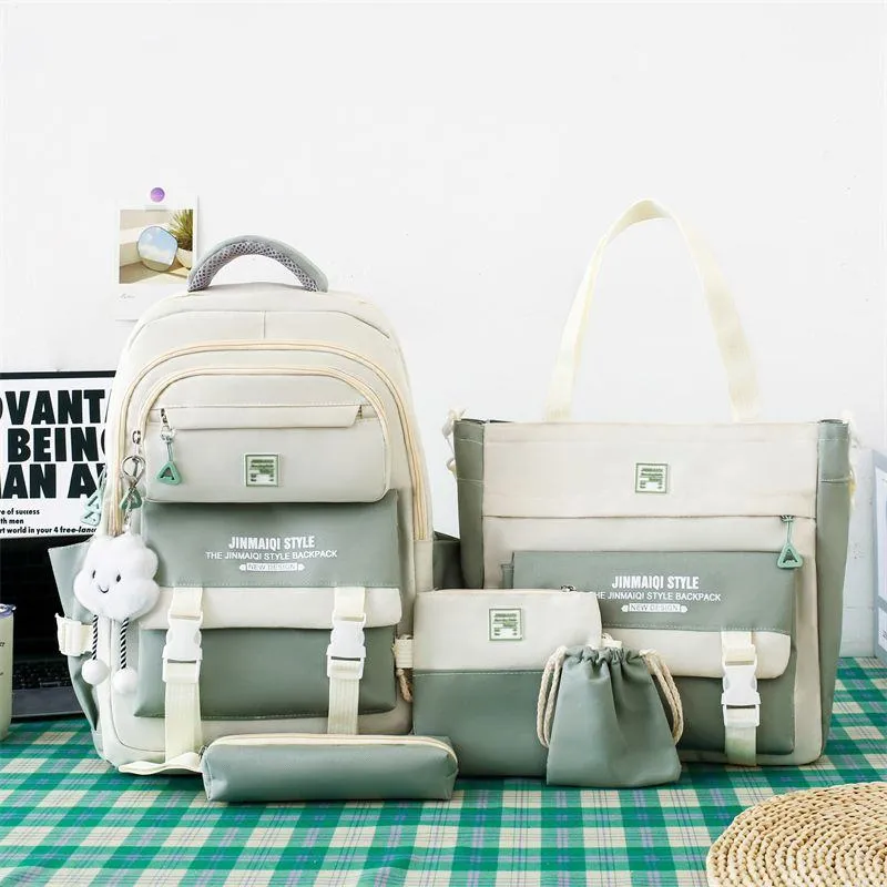 Girls School Backpack Ins Style - Large Student Bookbag for Elementary & Junior High - Lightweight Double-Shoulder Travel Bag - Aesthetic "Little Fresh" Design thumbnail 2