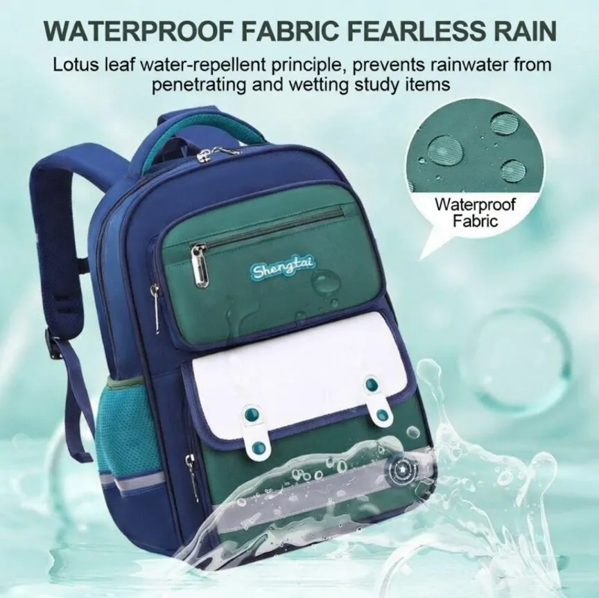 Waterproof Primary School Backpack - Large Capacity 1-6 Grade Boys Girls Bookbag - Lightweight Ergonomic Relief School Bag - Multi-Pocket Durable Student Knapsack thumbnail 2