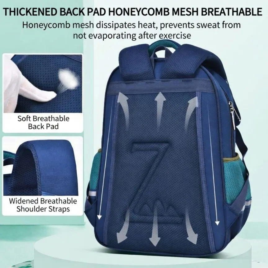 Waterproof Primary School Backpack - Large Capacity 1-6 Grade Boys Girls Bookbag - Lightweight Ergonomic Relief School Bag - Multi-Pocket Durable Student Knapsack thumbnail 5