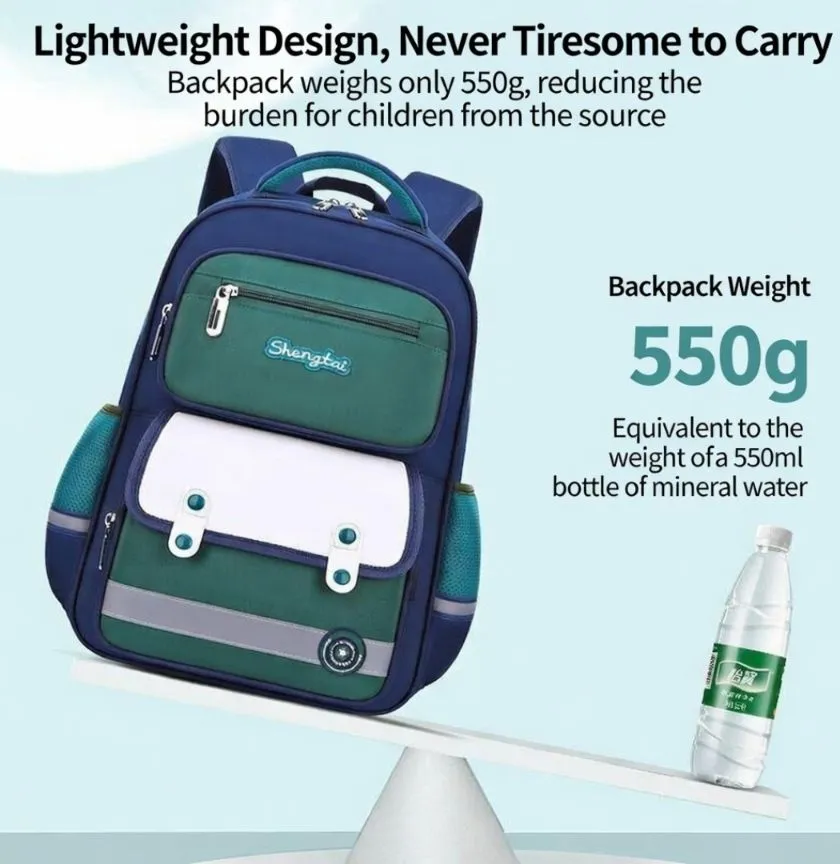 Waterproof Primary School Backpack - Large Capacity 1-6 Grade Boys Girls Bookbag - Lightweight Ergonomic Relief School Bag - Multi-Pocket Durable Student Knapsack thumbnail 7