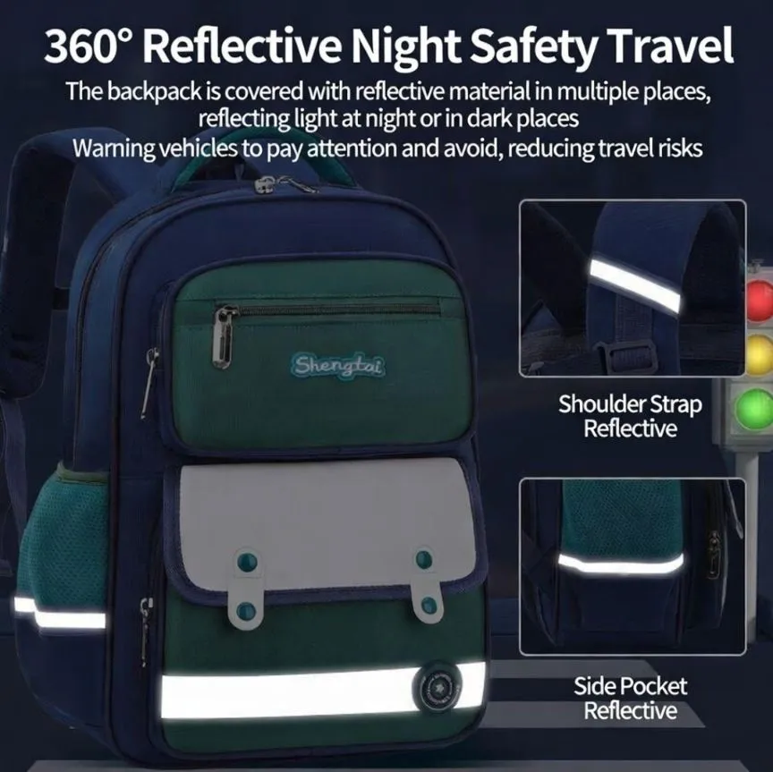 Waterproof Primary School Backpack - Large Capacity 1-6 Grade Boys Girls Bookbag - Lightweight Ergonomic Relief School Bag - Multi-Pocket Durable Student Knapsack thumbnail 10