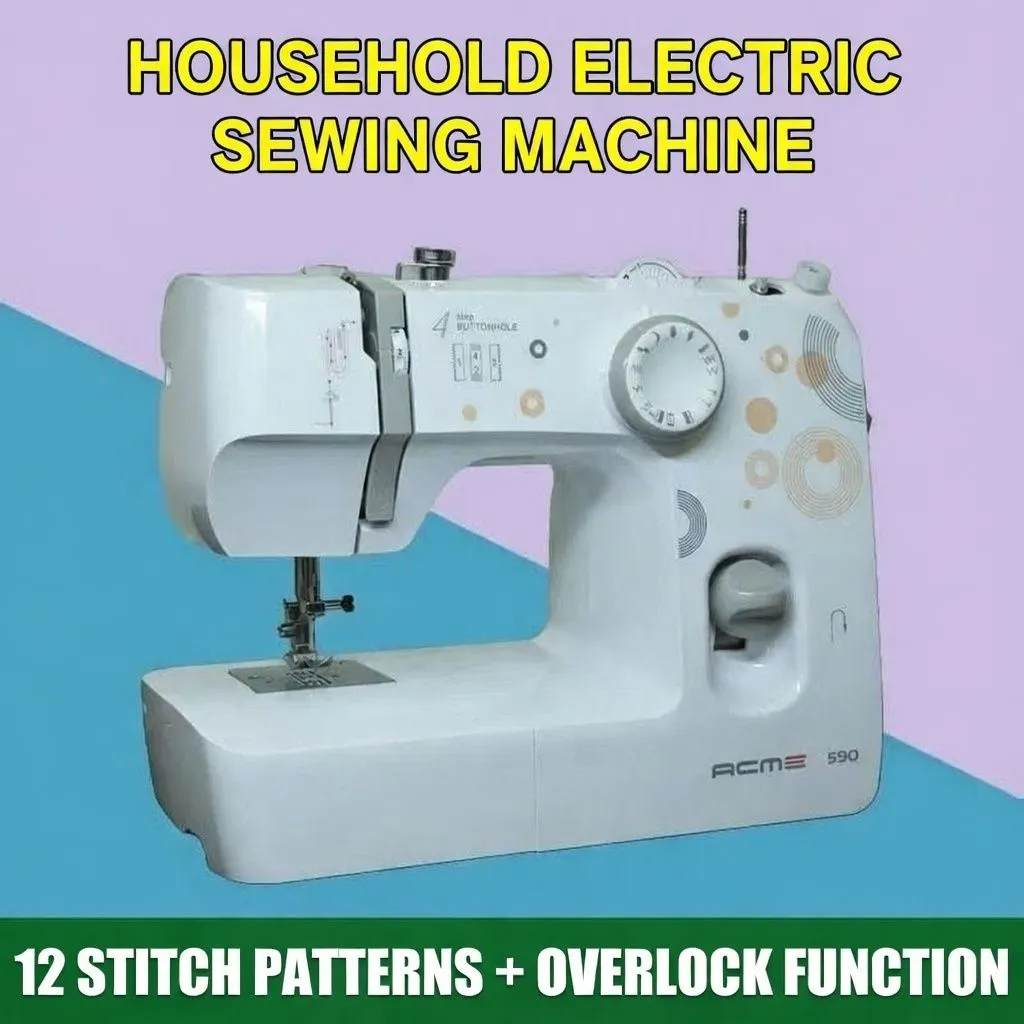 ACME 590 Portable Electric Household Sewing Machine with 4-Step Buttonhole and Multi-Stitch Selection for Beginners thumbnail 2