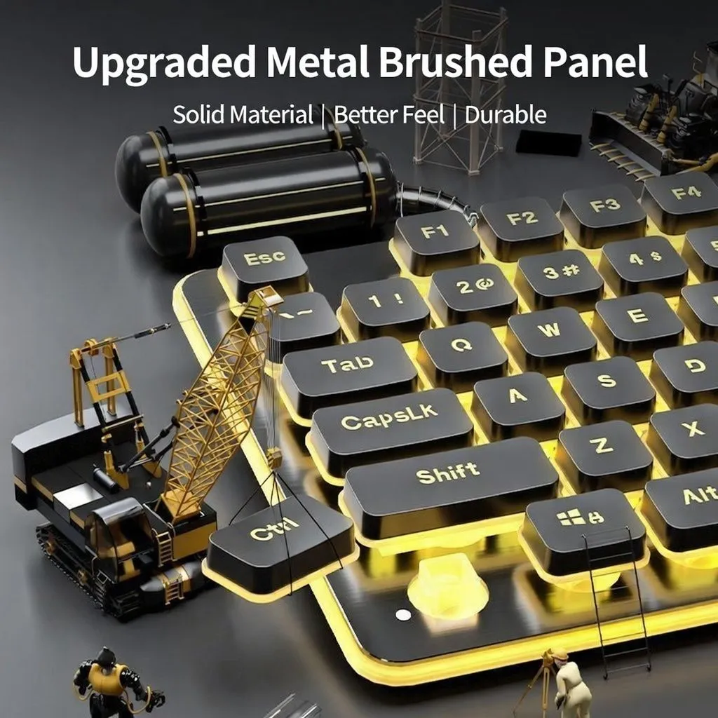 Langtu Silent Wireless/Wired Keyboard – Mechanical Feel Backlit Keyboard for Laptop, Tablet, Office Typing thumbnail 2