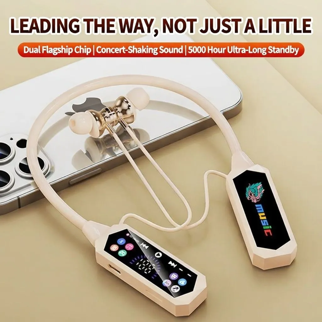 Shanshui KA1 Wireless Bluetooth Neckband Earphones – Noise Cancelling Sports Headphones with TF Card, Long Battery Life thumbnail 2