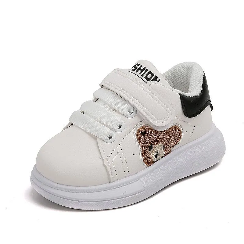 Kids Classic White Sneakers Lightweight Waterproof Anti Slip Casual Running Shoes for Boys and Girls Ages 1–6 thumbnail 4