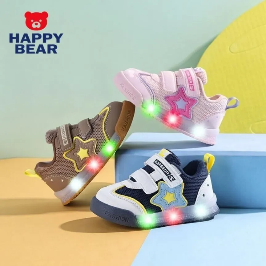 Kids LED Sneakers Hobby Bear - Breathable Mesh Toddler Shoes - Spring/Autumn Baby First Walkers - Non-Slip Glowing Sports Shoes for Little Boys & Girls thumbnail 1
