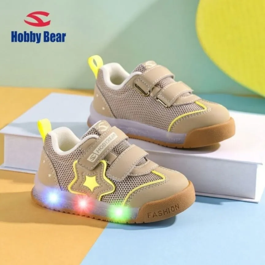 Kids LED Sneakers Hobby Bear - Breathable Mesh Toddler Shoes - Spring/Autumn Baby First Walkers - Non-Slip Glowing Sports Shoes for Little Boys & Girls thumbnail 7