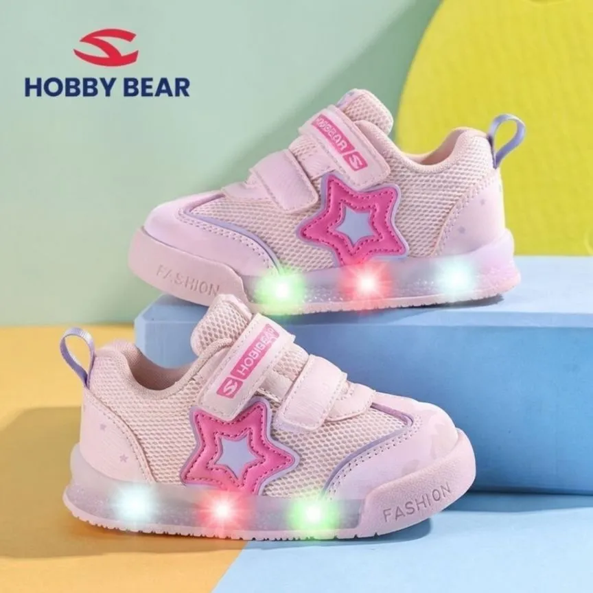 Kids LED Sneakers Hobby Bear - Breathable Mesh Toddler Shoes - Spring/Autumn Baby First Walkers - Non-Slip Glowing Sports Shoes for Little Boys & Girls thumbnail 9