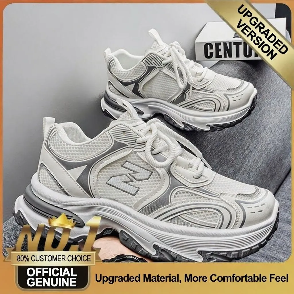 Men's Metallic Silver Chunky Platform Sneakers Breathable Mesh Urban Streetwear Dad Shoes with Anti Slip Sole showcase 3