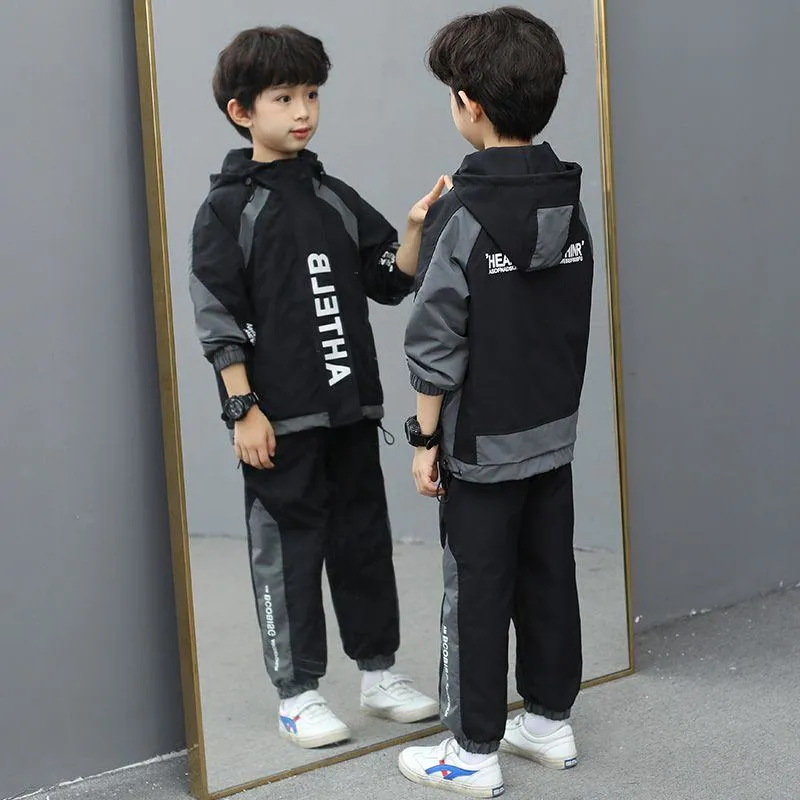 ​[2026 New Arrival] Boys 2-Piece Spring Tracksuit - Trendy & Handsome Sports Set for Big Kids - High-Quality Breathable Jacket & Joggers Outfit for Active Boys thumbnail 3