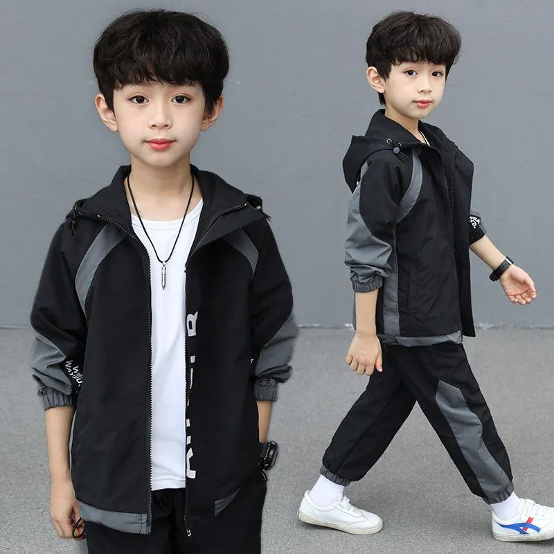 ​[2026 New Arrival] Boys 2-Piece Spring Tracksuit - Trendy & Handsome Sports Set for Big Kids - High-Quality Breathable Jacket & Joggers Outfit for Active Boys thumbnail 2