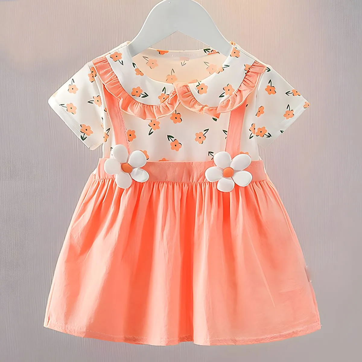 ​[Class A 100% Cotton] Baby Girl Summer Princess Dress - Ultra-Thin & Breathable Korean Style Dress for Infants 0-3 Years - Aesthetic Soft Summer Outfit thumbnail 1