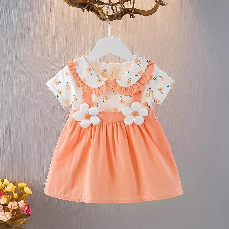 ​[Class A 100% Cotton] Baby Girl Summer Princess Dress - Ultra-Thin & Breathable Korean Style Dress for Infants 0-3 Years - Aesthetic Soft Summer Outfit thumbnail 3