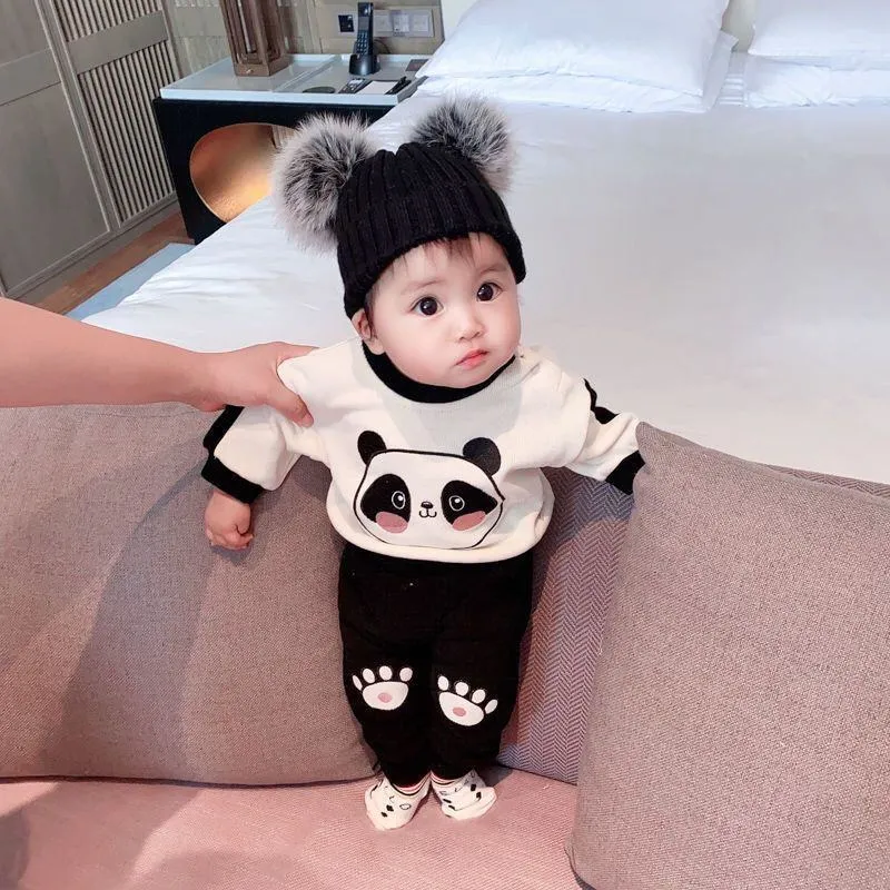 [2026 New Spring] Cute Cartoon Toddler Sweatsuit - Soft Cotton Hoodie & Jogger Set for Boys & Girls - Trendy 2-Piece "Ins" Style Outfit for Infants & Little Kids thumbnail 1