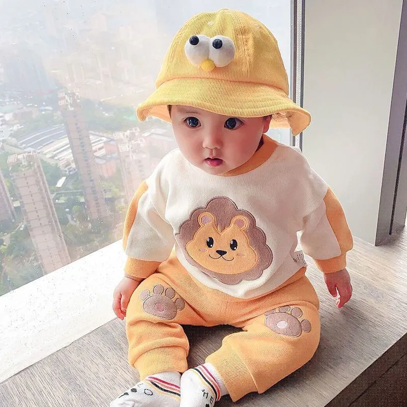 [2026 New Spring] Cute Cartoon Toddler Sweatsuit - Soft Cotton Hoodie & Jogger Set for Boys & Girls - Trendy 2-Piece "Ins" Style Outfit for Infants & Little Kids thumbnail 14