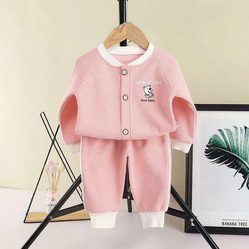[2026 New Spring] Cute Cartoon Toddler Sweatsuit - Soft Cotton Hoodie & Jogger Set for Boys & Girls - Trendy 2-Piece "Ins" Style Outfit for Infants & Little Kids thumbnail 8