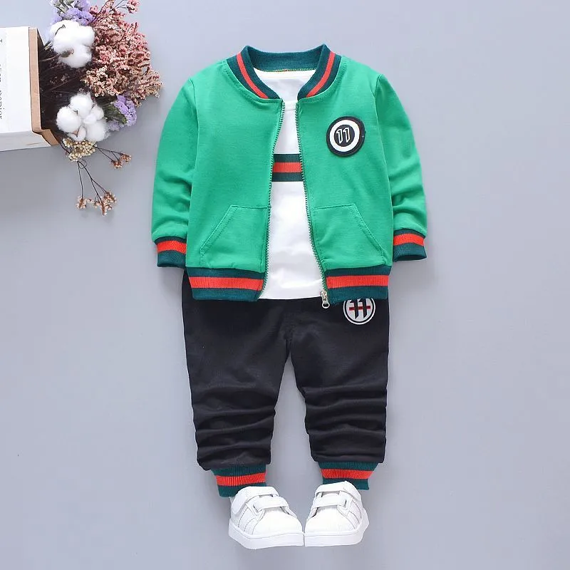 ​[2026 New Spring] Kids 3-Piece Essential Set - Trendy Jacket, Long Sleeve Tee & Joggers - Versatile Spring/Autumn Outfit for Boys & Girls 0-6 Years Old thumbnail 4