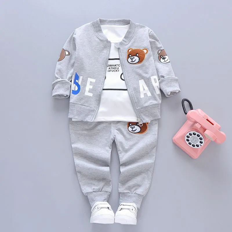 ​[2026 New Spring] Kids 3-Piece Essential Set - Trendy Jacket, Long Sleeve Tee & Joggers - Versatile Spring/Autumn Outfit for Boys & Girls 0-6 Years Old thumbnail 2