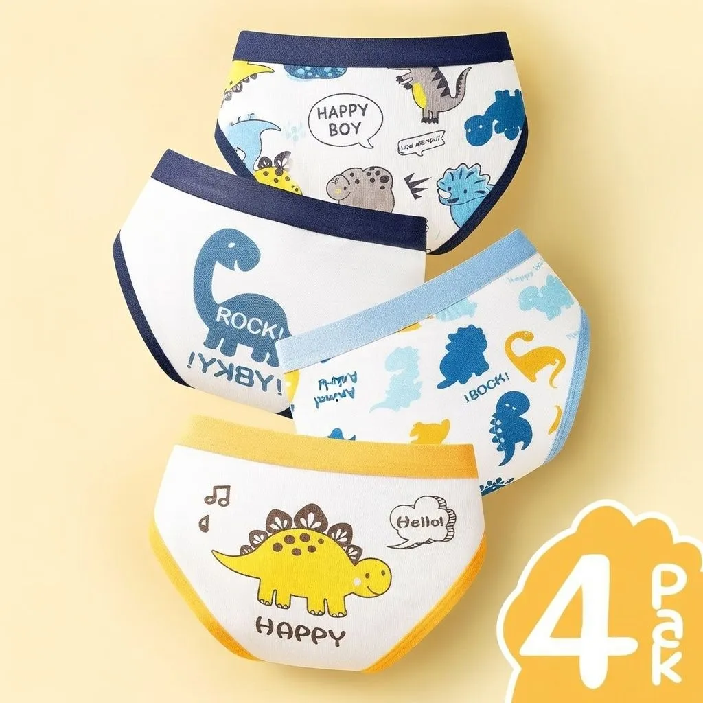 [Class A 100% Pure Cotton] Boys Briefs - 4-Pack Ultra-Soft & Breathable Underwear for Toddlers & Elementary Students - Ages 3-12 - Skin-Friendly & No-Pinch Fit thumbnail 5