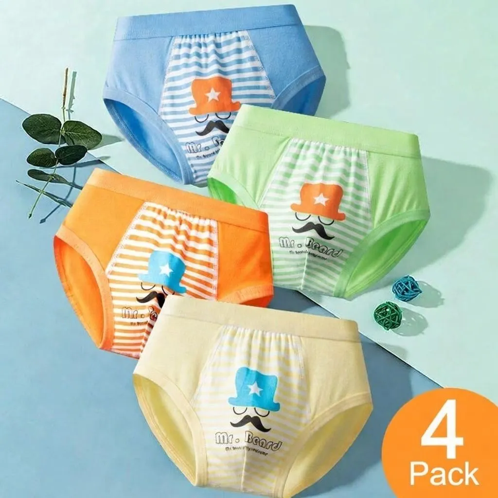 [Class A 100% Pure Cotton] Boys Briefs - 4-Pack Ultra-Soft & Breathable Underwear for Toddlers & Elementary Students - Ages 3-12 - Skin-Friendly & No-Pinch Fit thumbnail 7