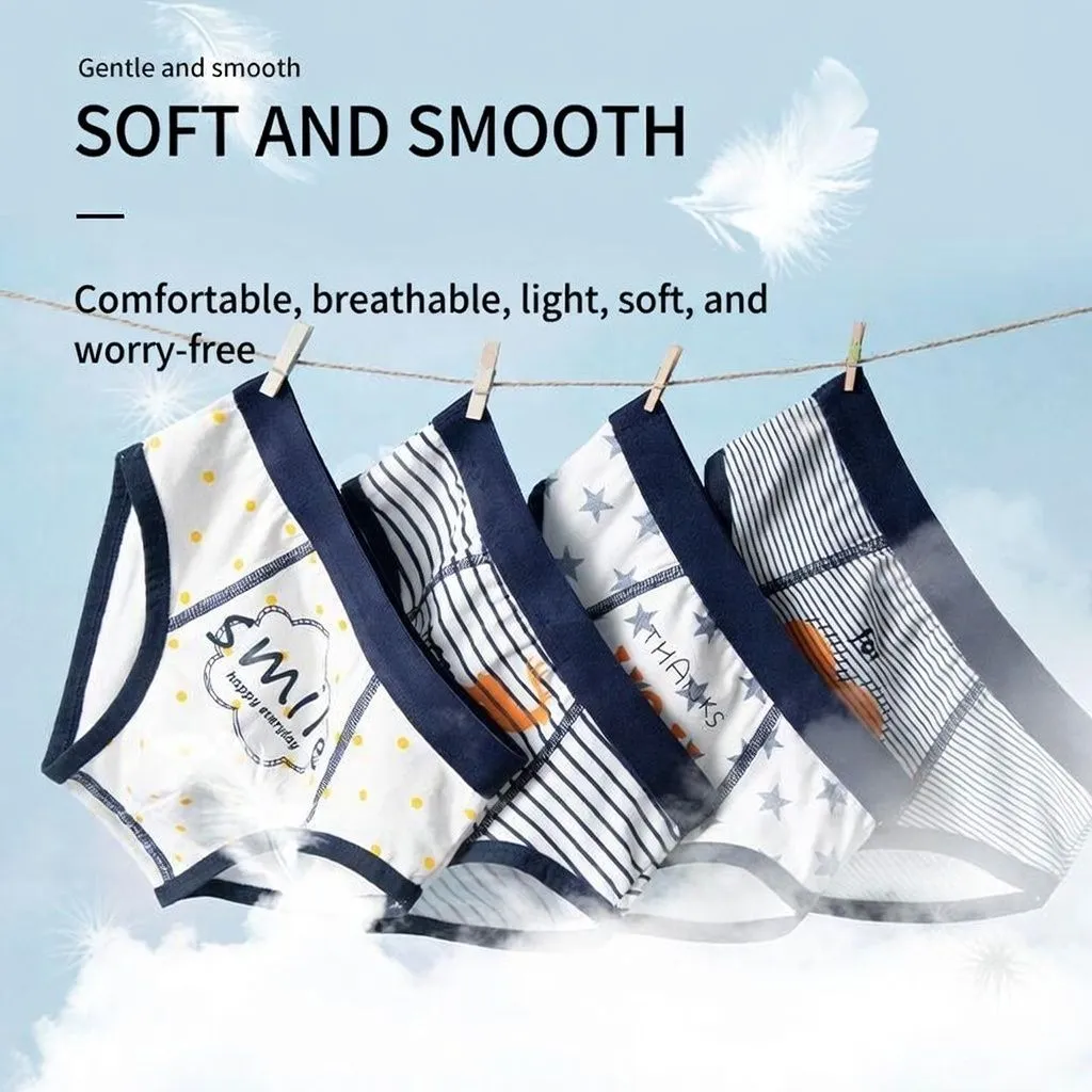 [Class A 100% Pure Cotton] Boys Briefs - 4-Pack Ultra-Soft & Breathable Underwear for Toddlers & Elementary Students - Ages 3-12 - Skin-Friendly & No-Pinch Fit showcase 2