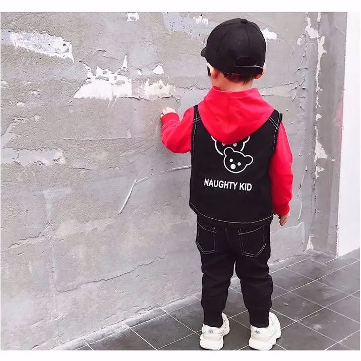2026 New] Boys 3-Piece Spring/Autumn Clothing Set - Trendy Hoodie, Vest & Joggers - Modern "Ins" Style Layering Outfit for Toddlers & Little Boys thumbnail 7
