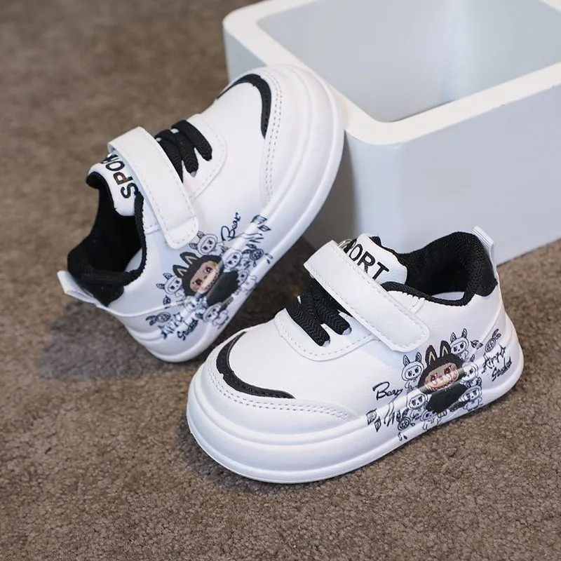 ​[2026 New] Kids Graffiti Leather Board Shoes - Waterproof & Easy-Clean Sneakers for Boys & Girls - Lightweight Anti-Slip Toddler First Walkers - Ages 1-6 thumbnail 2