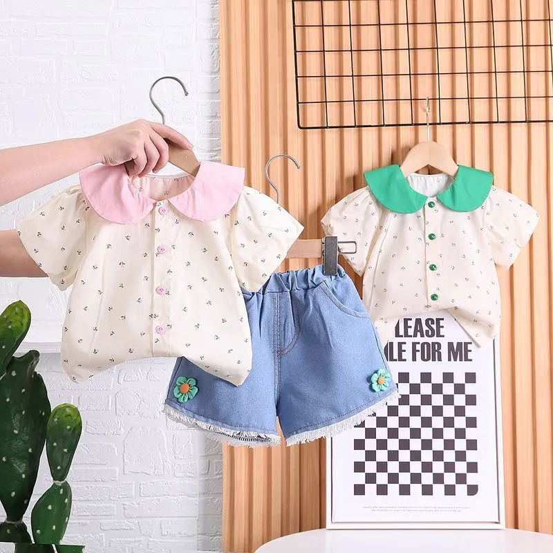 [2026 New Arrival] Kids Summer Color-Block Set - Trendy Korean Style Cartoon Printed Short Sleeve & Shorts 2-Piece - Ultra-Soft Casual Summer Outfit thumbnail 3