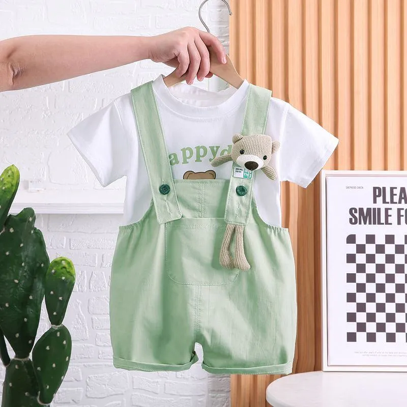 [2026 New Arrival] Kids Summer Color-Block Set - Trendy Korean Style Cartoon Printed Short Sleeve & Shorts 2-Piece - Ultra-Soft Casual Summer Outfit thumbnail 9