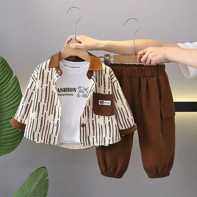 [2026 New] Boys 2-Piece Spring Shirt Set - Handsome "Mini-Gentleman" Long Sleeve Button-Down & Trousers - Trendy Autumn Outfit for Toddlers & Kids thumbnail 7